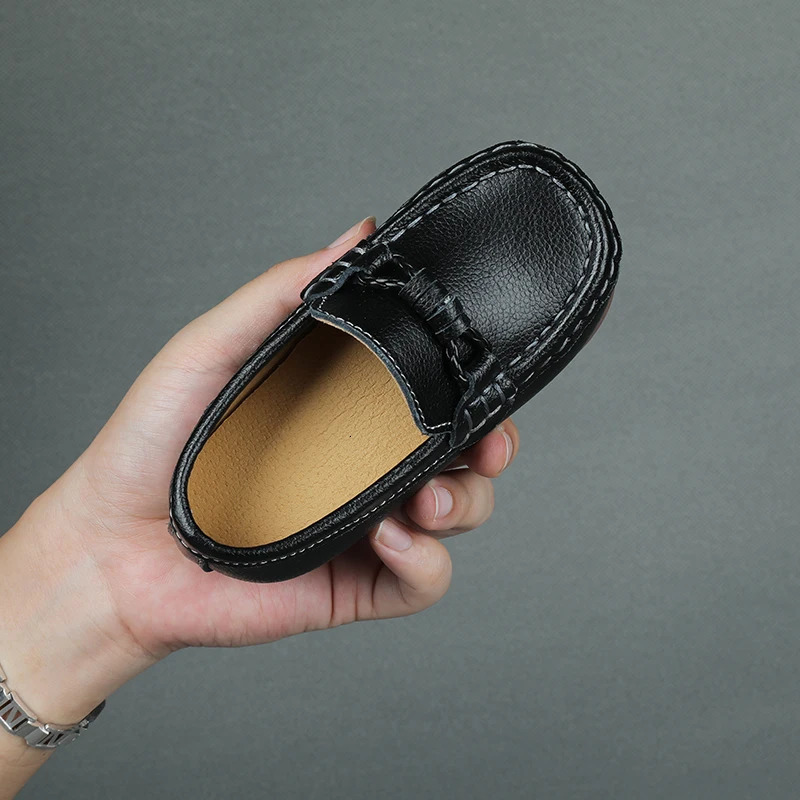 Genuine Leather Kids Loafers Baby Little Boys Girls Moccasins Toddler Flats Casual Boat Childrens Wedding Shoes Autumn 260124