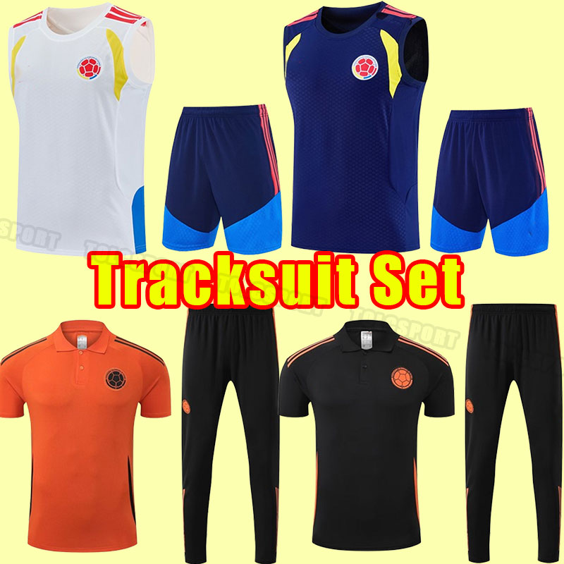 2025 Colombia #10 JAMES tracksuits 25/26 #9 FALCAO #11 CUADRAD Shirt pants GUARIN DUVAN L.DIAZ SANCHEZ National Team VALDERRAMA Football training set Short sleeve polo