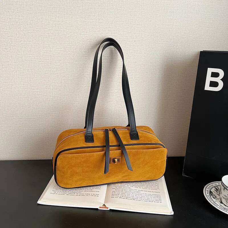 Pillow-shaped Crossbody Matte Suede Leather Handbag Retro Women's Shoulder Underarm Bag XJ260131