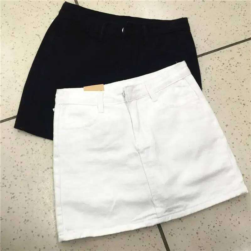Woman Skirts Spring and Summer White Wrapped Denim Female A- line Short Skirt Culottes Mujer Faldas Saias Mulher XJ260131