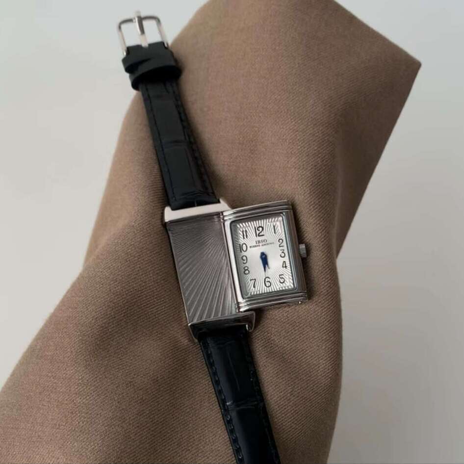 With Box Niche Style Sliding Design Genuine Leather Square Digital Women's Dainty Watch Free gift