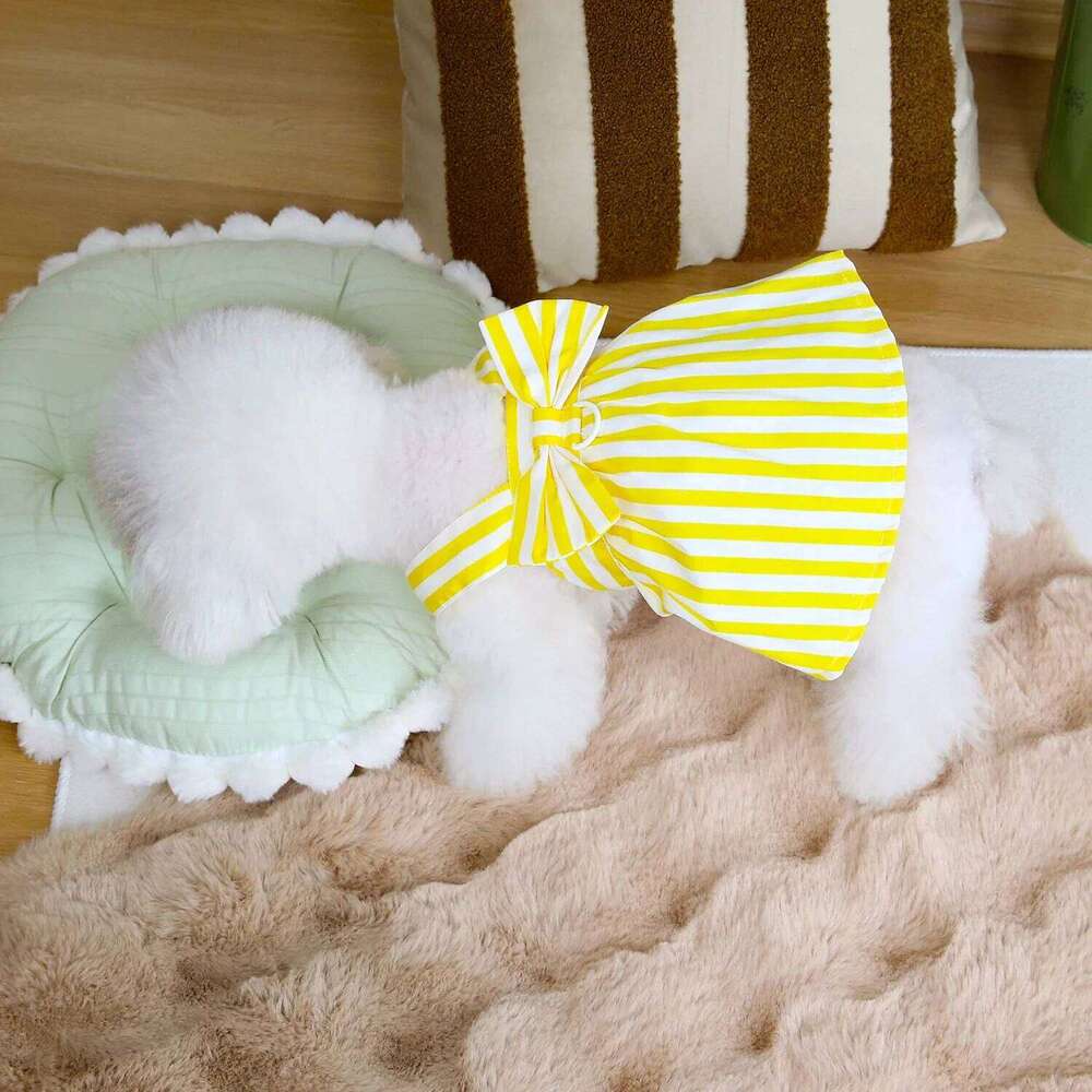 Spring Summer Cat Puppy Striped Princess Dress for Small Dog Skirt Pet Apparel H260129