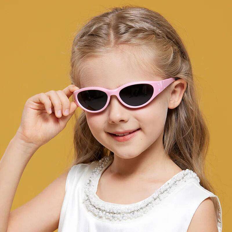New Fashion Cat-eye Glasses Outdoor Sunshade Anti-ultraviolet Silicone Polarized Children's Sunglasses 23089 H260130