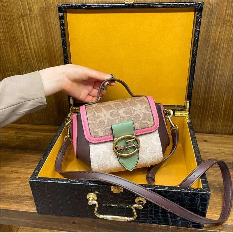 New minimalist and fashionable small handbag, contrasting color for women's bag, designer high-end sense carriage bag109