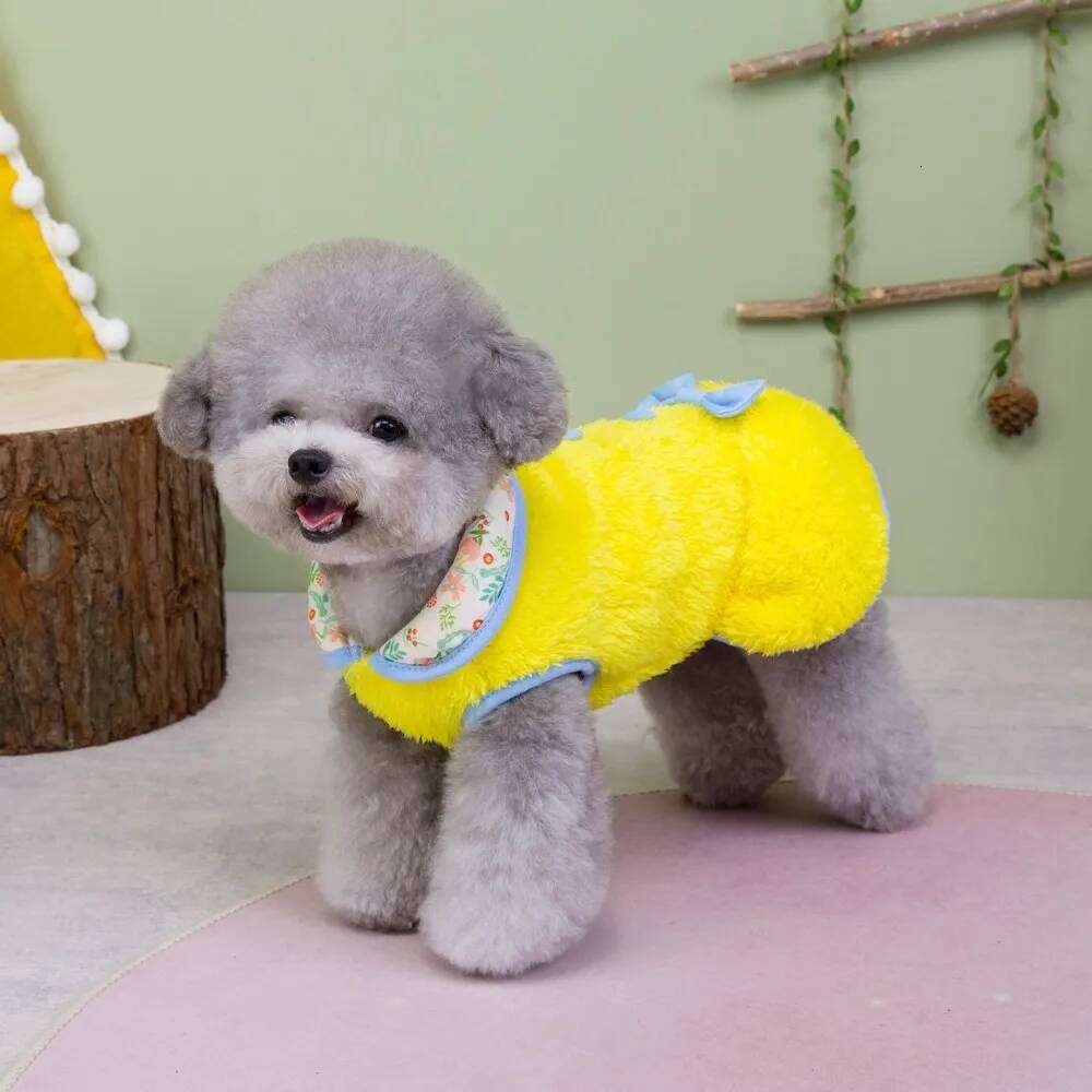 Cute Puppy Winter Dress Princess Warm Pet Clothes Cat Outfit Skirt Autumn Small Medium Dog Coat H260129