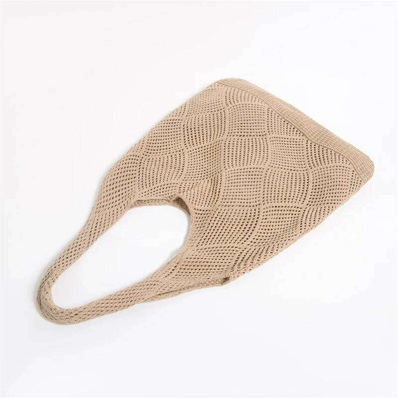 Fashion Women Hollow Woven Shoulder Bags Large Capacity Crochet Bag Knitting Handbags Eco Female Shopping Tote XJ260130