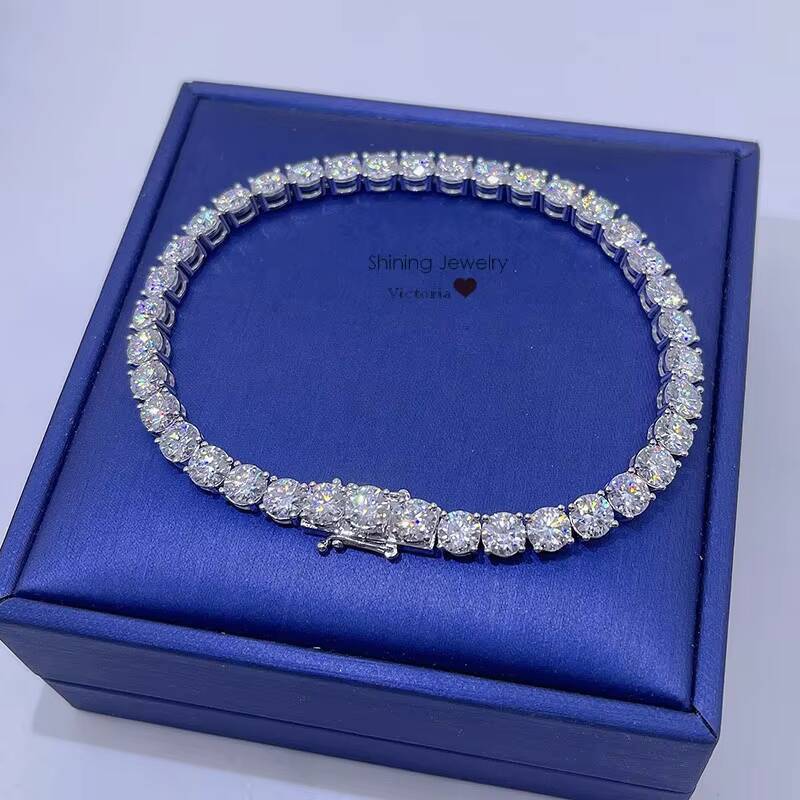 Ready to Ship 5mm 50 Points Hip Hop 10k Gold Moissanite Tennis Bracelet