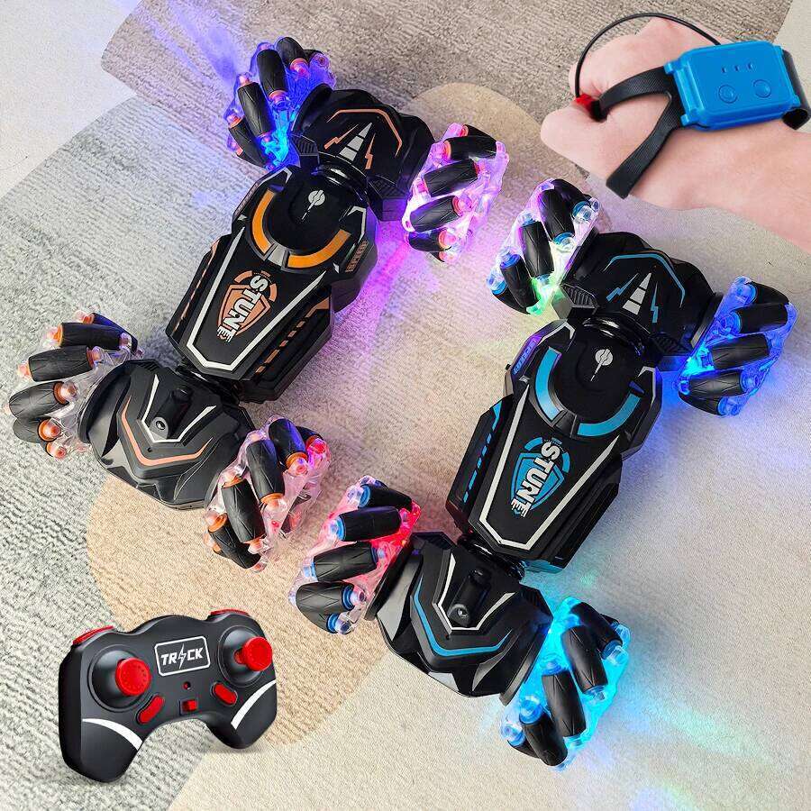4WD RC stunt rotation drift 2.4G wireless remote control children's boys sound and light toy car Y260131
