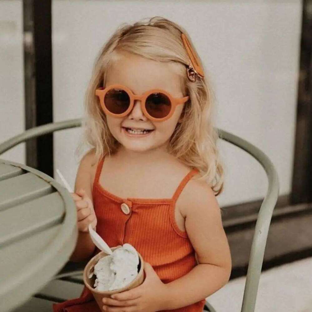 2021 New Children's Sunglasses Infant's Retro Solid Color Ultraviolet-proof Round Convenience Glasses Eyeglass For Kids H260130