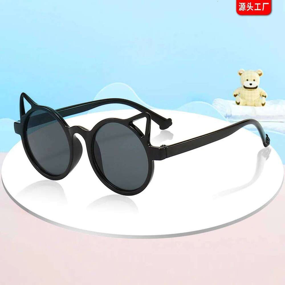 2025 New Fashionable Kidsren's Sunglasses with Sun Protection Sunshade, Cat Ears Cartoon Sunglasses, Male and Female Baby Style Glasses H260130