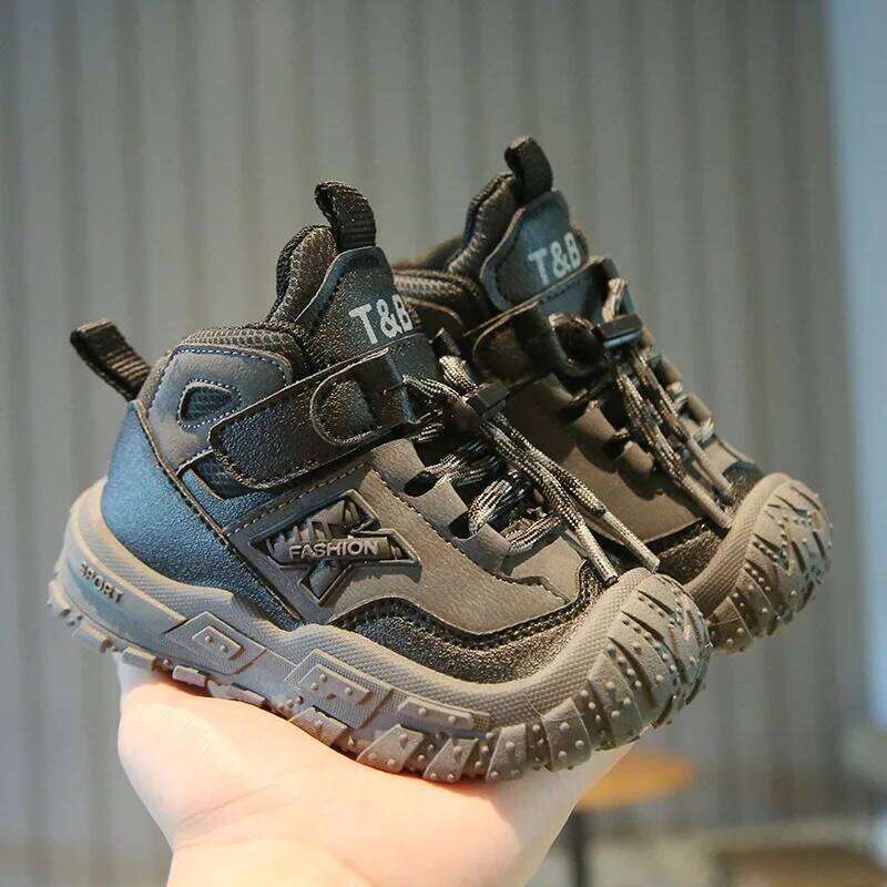 Kids Athletic 2025 Boys Dad Spring Fall Casual Sneakers Non-Slip Soft Bottom Toddler Running Walking Shoes Y260128