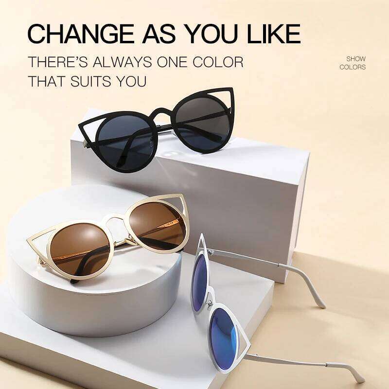 Cat Ear Fashion Retro Cute Framed Color Sunglasses, Men's and Women's Sunglasses H260130