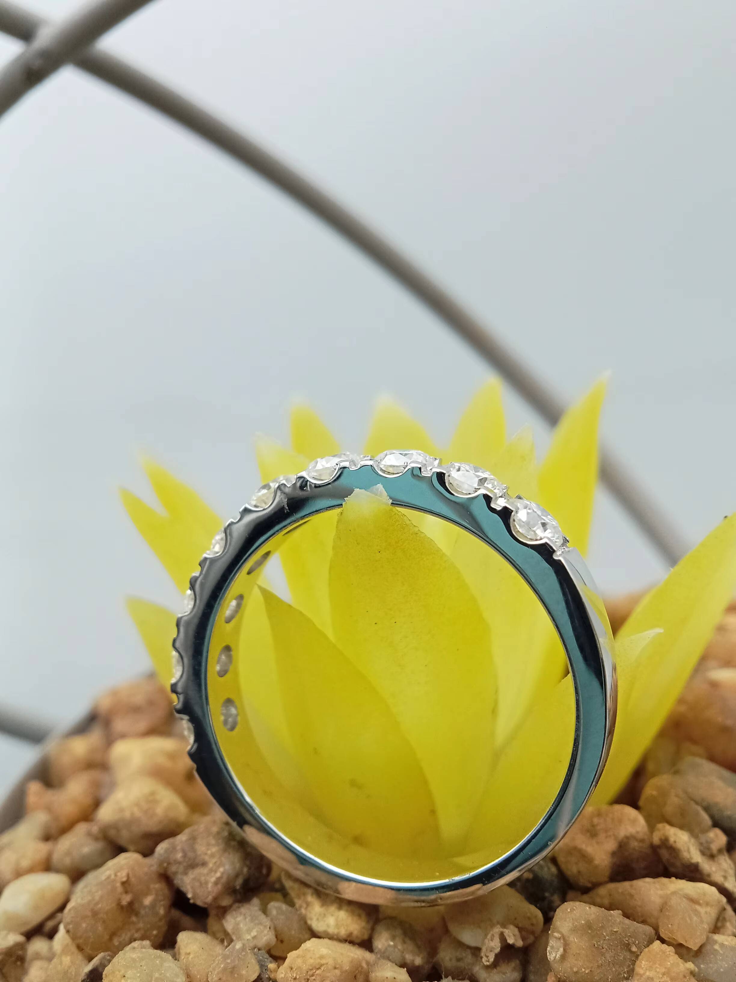 Customizable Fine Luxury 925 Silver Wedding Band Lab Grown Diamond 10K/14K/18K White Gold Ring for Certified Trendy for Weddings