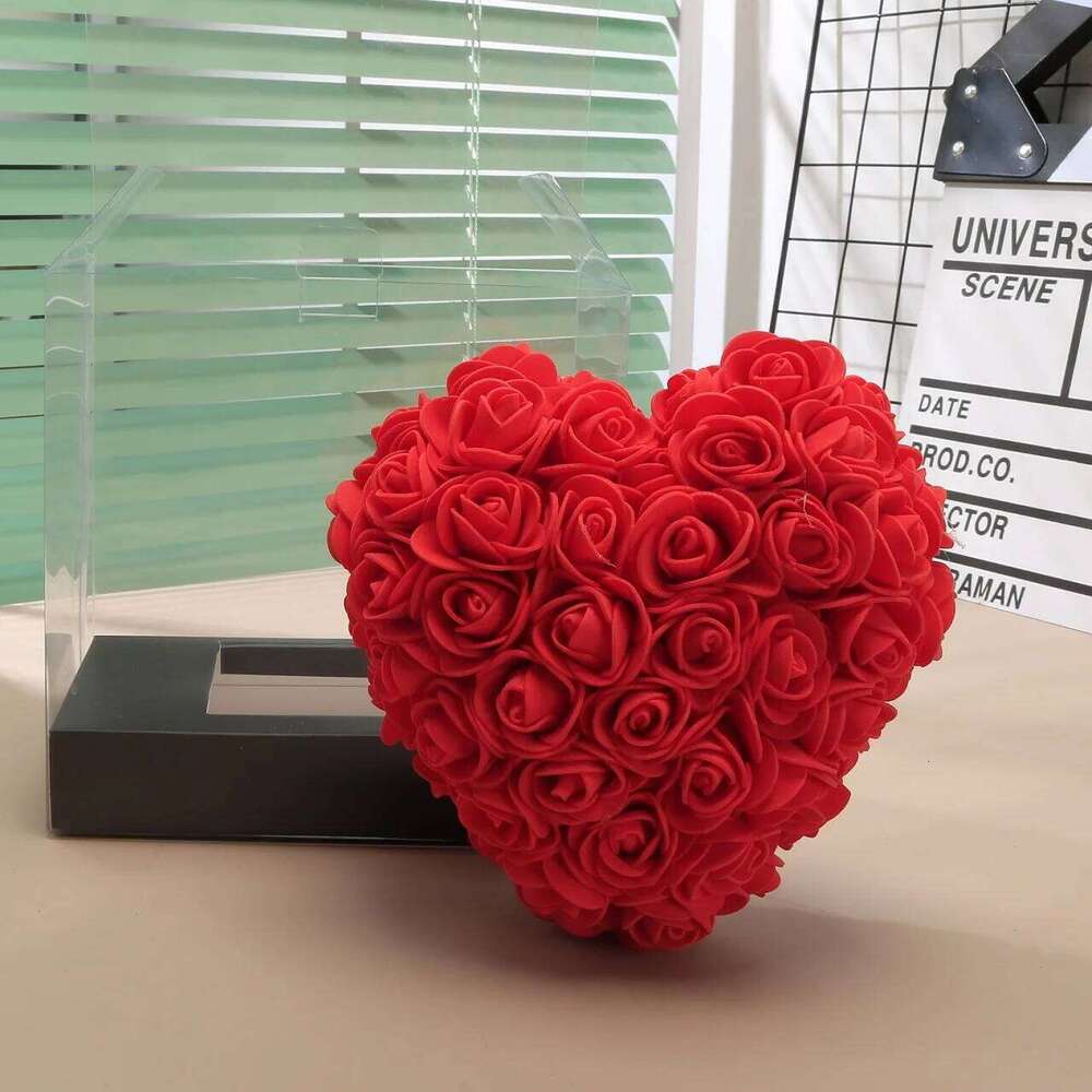 15cm Artificial Rose Gift Box Silk Flower Arrangement For Wedding Decor Valentines Mothers Day Present And Home Decoration Y260131