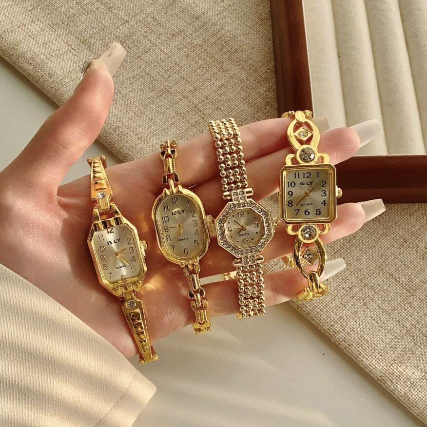With Box Dainty Luxury gold Small Dial Women's Design New Fashion Quartz Wristwatch Retro Watch Free gift