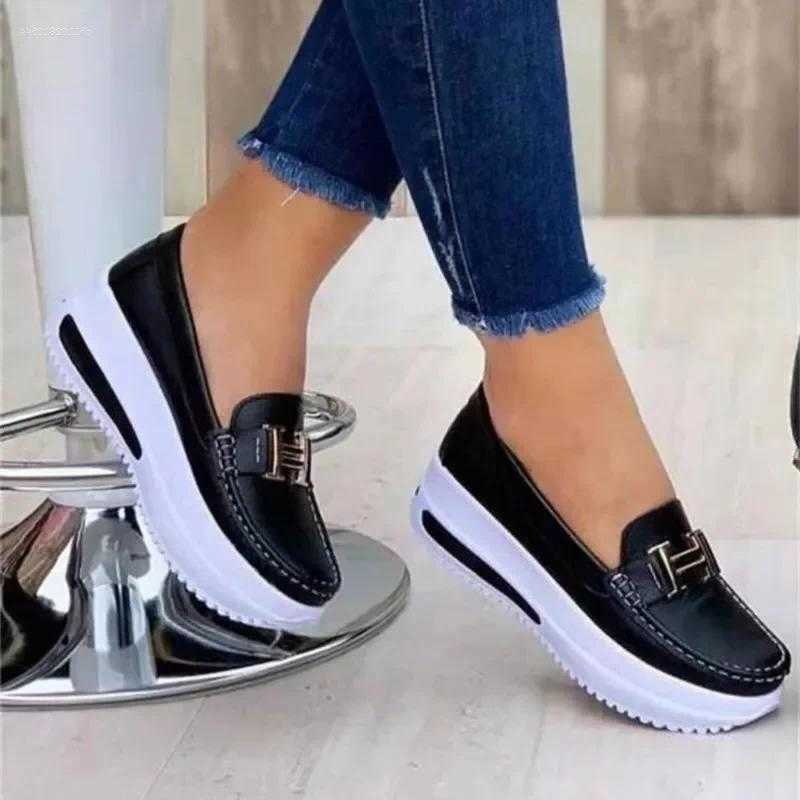 Scarpe Casual Da Donna Punta Tonda Antiscivolo Con Suola Spessa Donna Quotidiana Comoda S260801J93C-image