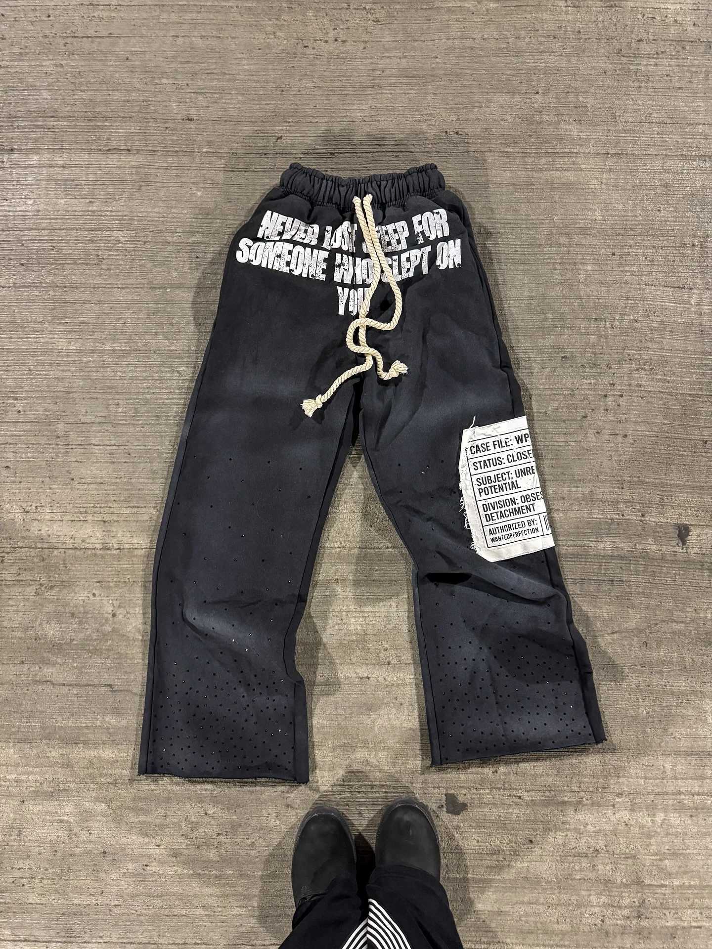retro patchwork men zipper New hoodie high street fashion sports pants Y2K Harajuku Goth two-piece sportswear for men and women J260731 - view 4