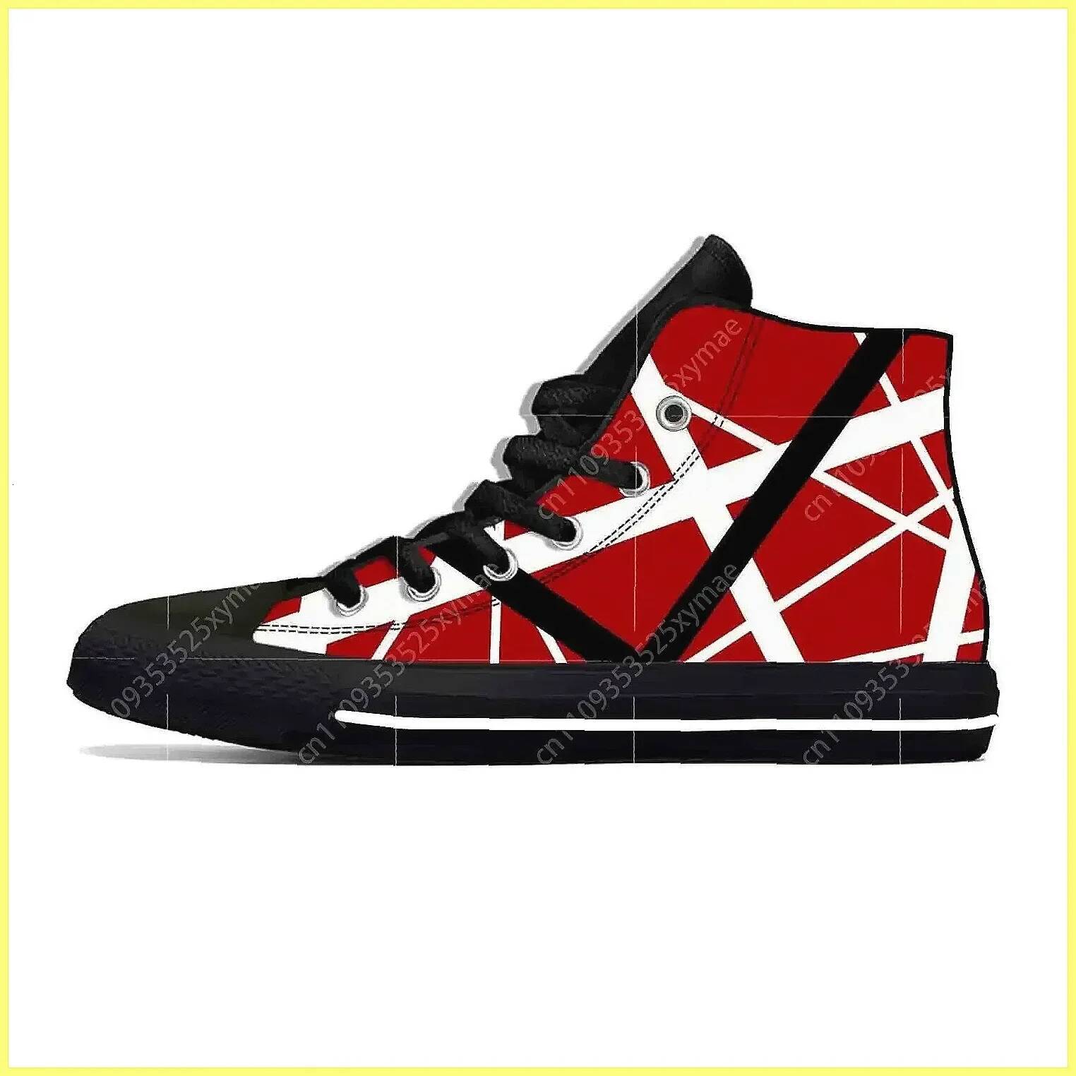 EVH 5150 Stripes Guitar Sneakers 3D Print Breathable High-Tops for Men & Women | Metal Rock Band Casual Shoes - view 4
