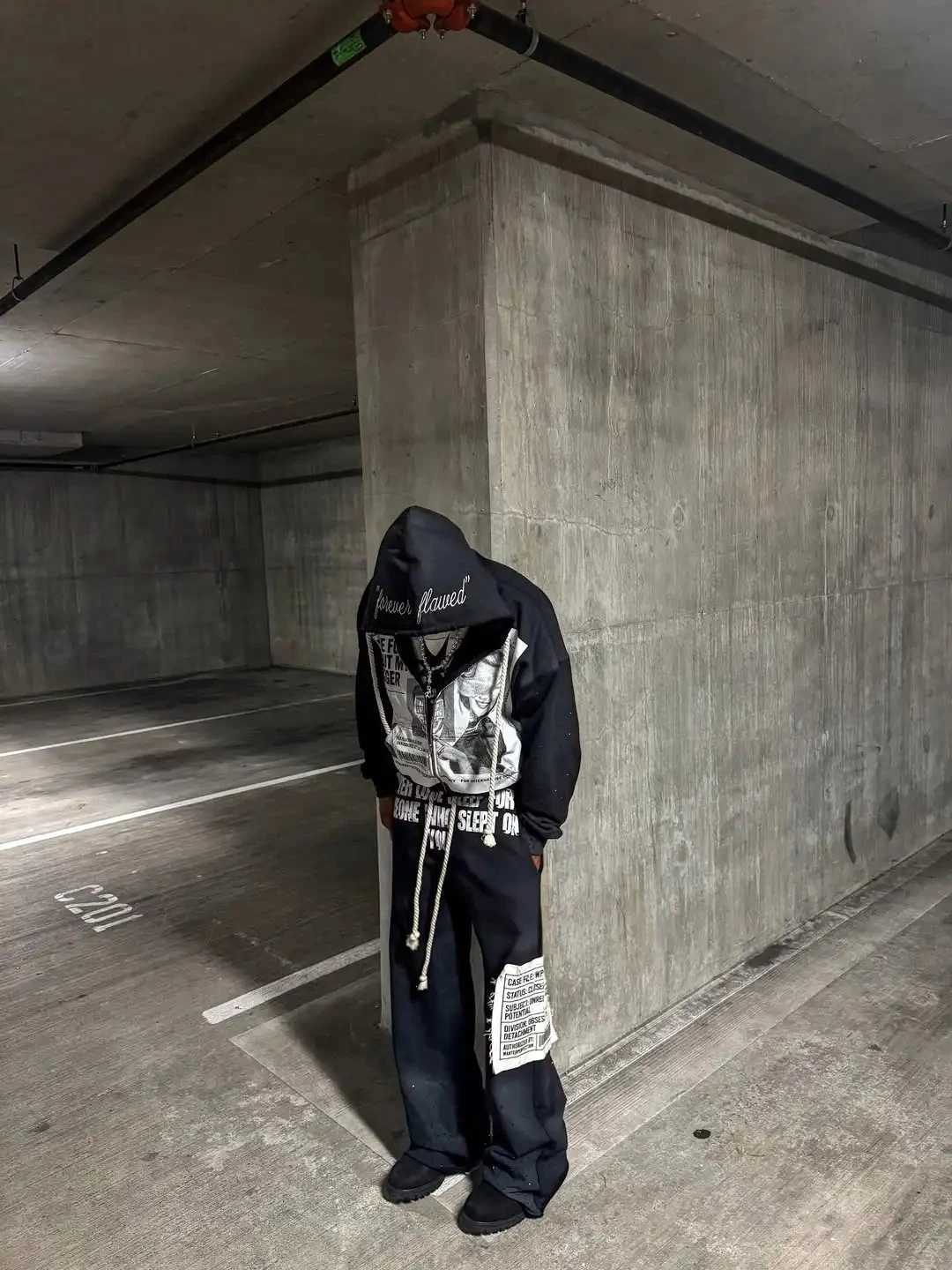 retro patchwork men zipper New hoodie high street fashion sports pants Y2K Harajuku Goth two-piece sportswear for men and women J260731 - view 6
