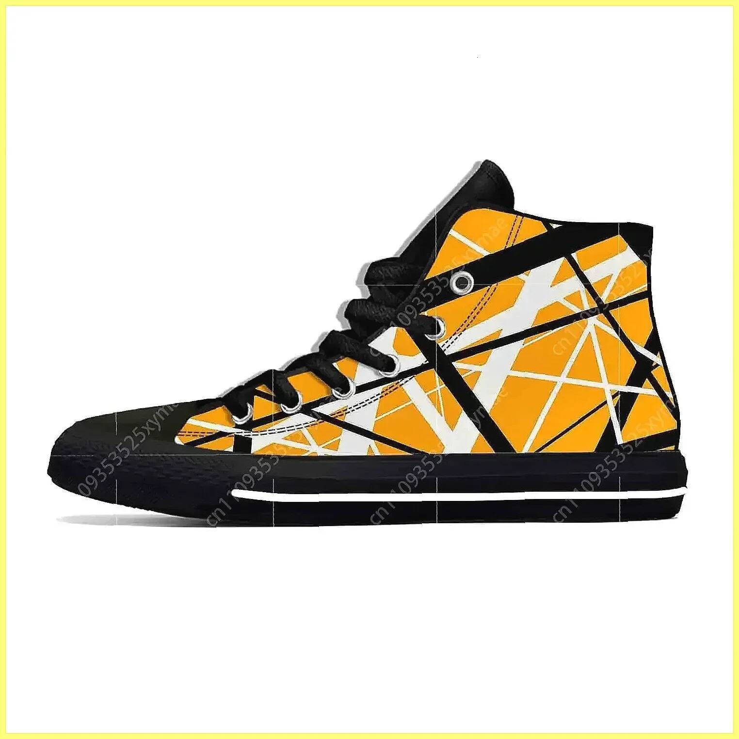 EVH 5150 Stripes Guitar Sneakers 3D Print Breathable High-Tops for Men & Women | Metal Rock Band Casual Shoes - view 7