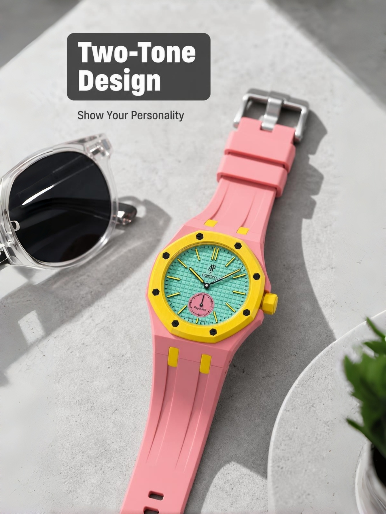 A protective case for X AP Royal pop+silicone strap, octagonal one-piece replacement modified strap, color strap - view 5