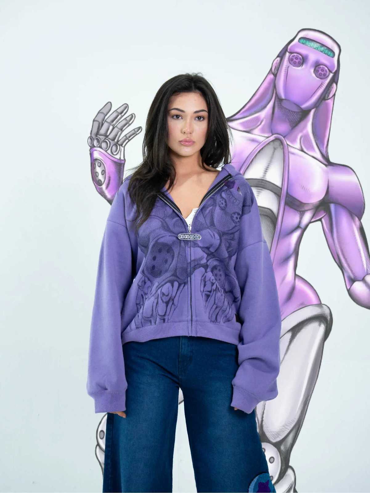 Hoodies Bizarre Adventure Harajuku Jojo Women Moody Blues Zip-Up Anime Hoodie Hip Hop Couples Y2k Street Sweatshirt Men Clothing J260731 - view 5