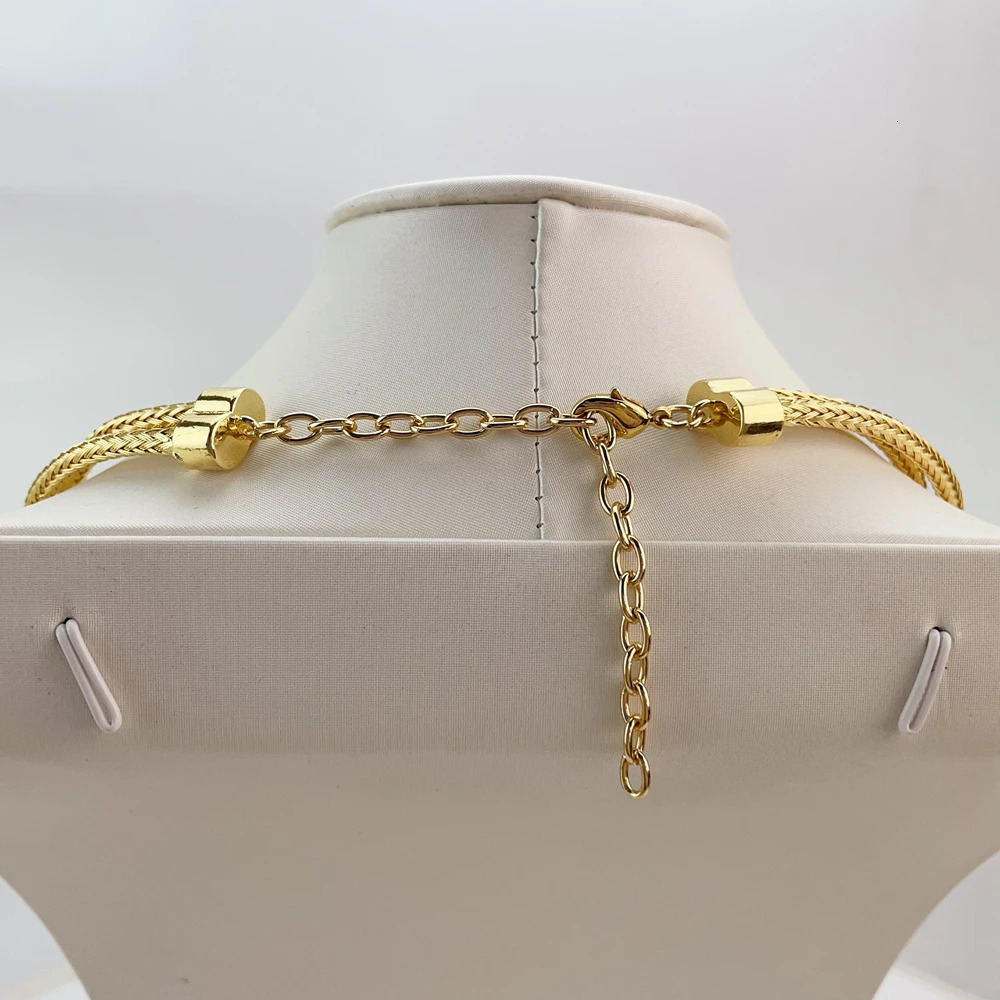 EMMA Brazilian Jewelry Sets For Women Dubai Gold Plated African Handmade Wedding Bridal Collection Bold Necklace FHK21000 260729 - view 4