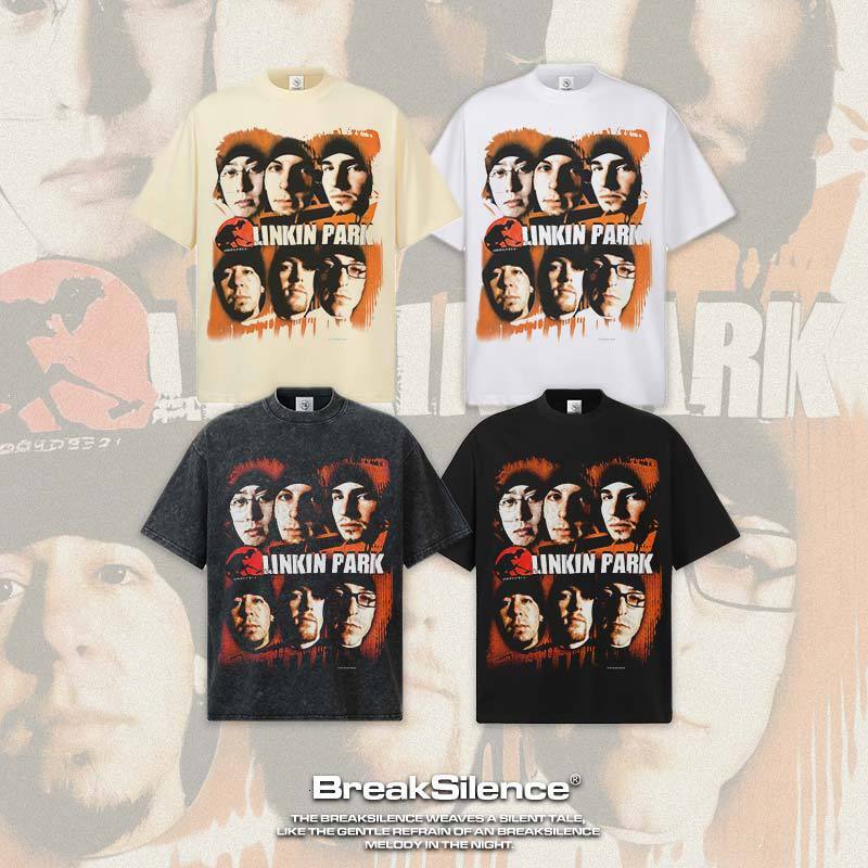 2026 washed T-Shirt Summer Linkin Park 230g Washed American Retro Drop-Shoulder Round-Neck Short Sleeve - view 5