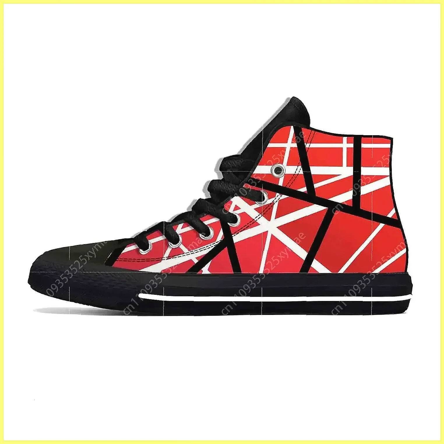 EVH 5150 Stripes Guitar Sneakers 3D Print Breathable High-Tops for Men & Women | Metal Rock Band Casual Shoes - view 5