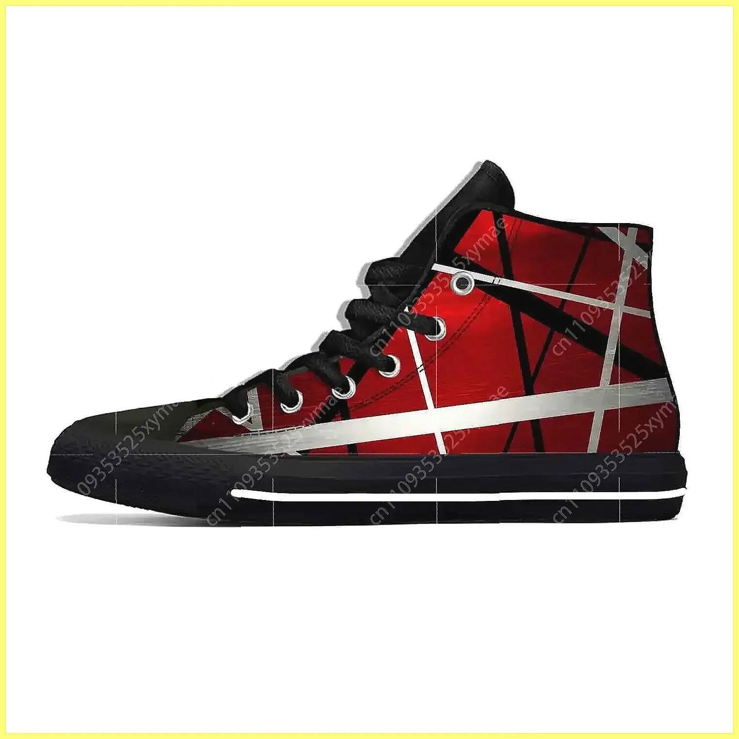 EVH 5150 Stripes Guitar Sneakers 3D Print Breathable High-Tops for Men & Women | Metal Rock Band Casual Shoes - view 6