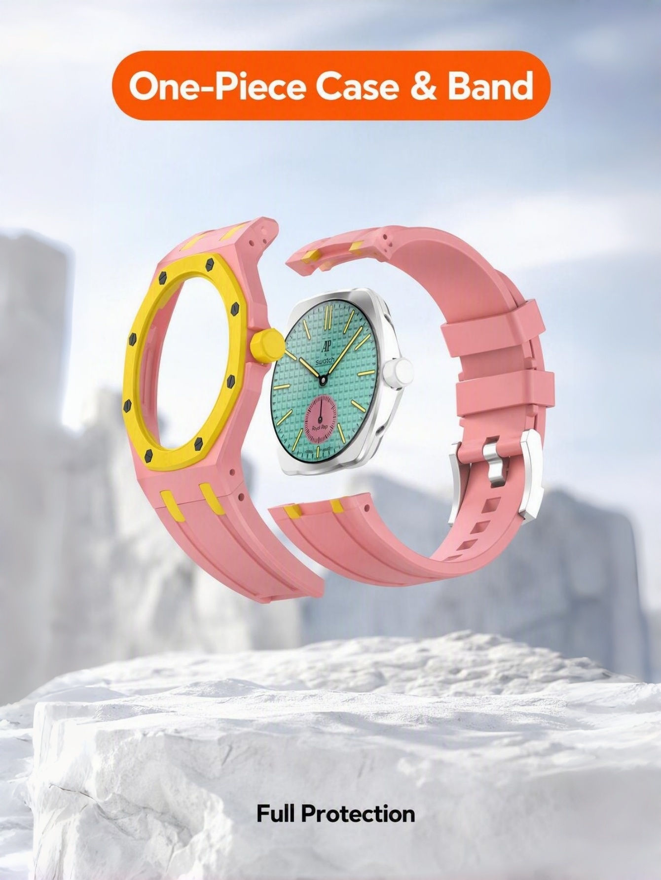 A protective case for X AP Royal pop+silicone strap, octagonal one-piece replacement modified strap, color strap - view 6