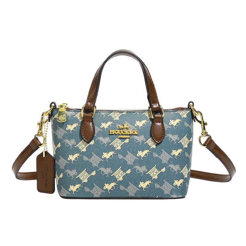 Luxury Designer I TGUCKMK Luxury 2026 New Classic Printed Retro Designer Shell Trendy Mini White Blue Coffee Shoulder Bag For Women - view 6