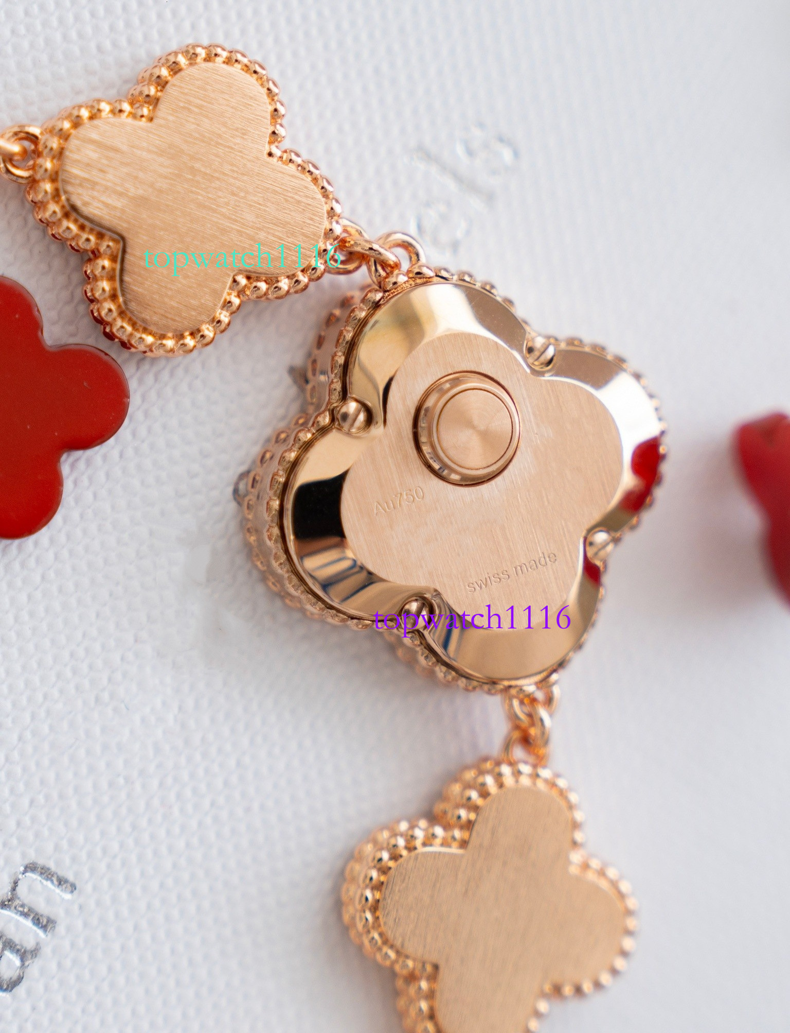 Rosso Moda Alhambra Quarzo Designer Svizzero Agata Orologio Da Donna Blu Signor…