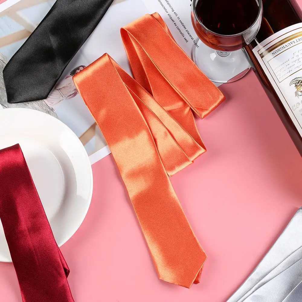 Fashion Casual Slim Plain Mens Solid Skinny Neck Party wedding Tie Silk Necktie 260727 - view 3