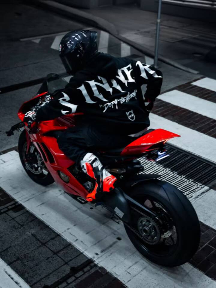 Mens Gothic Sinner Letter Print Reflective Hoodie Streetwear Unisex Hooded Sweatshirt Y2K Punk Hip Hop Loose Pullover Top New - view 4
