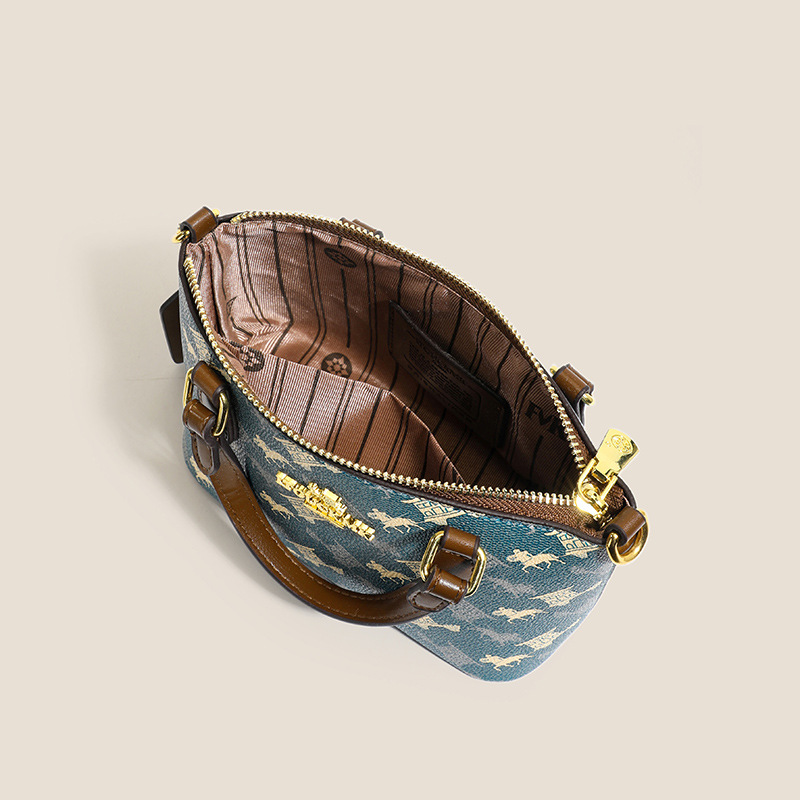 Luxury Designer I TGUCKMK Luxury 2026 New Classic Printed Retro Designer Shell Trendy Mini White Blue Coffee Shoulder Bag For Women - view 5