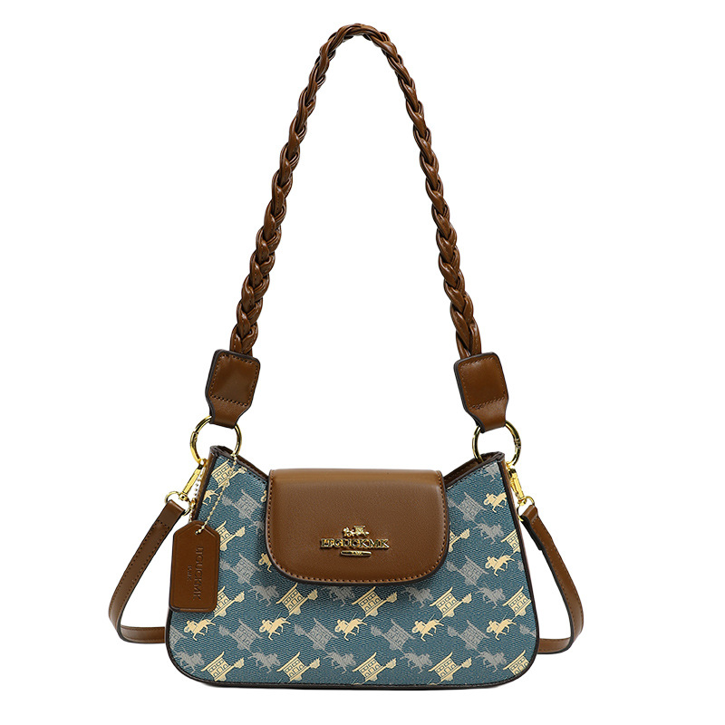 Luxury Designer I TGUCKMK Luxury 2026 Hot Classic Printed Retro Designer Underarm Temperament And Trendy Wove Strap Shoulder Bag For Women - view 6