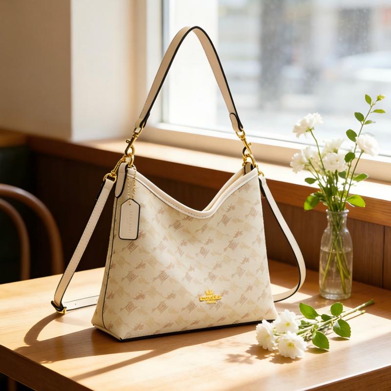 Luxury Designer I TGUCKMK Luxury 2026 Hot Classic Printed Fashion Designer Shoulder Retro Versatile Single Large Capacity White Blue Coffee Tote Bag F - view 3