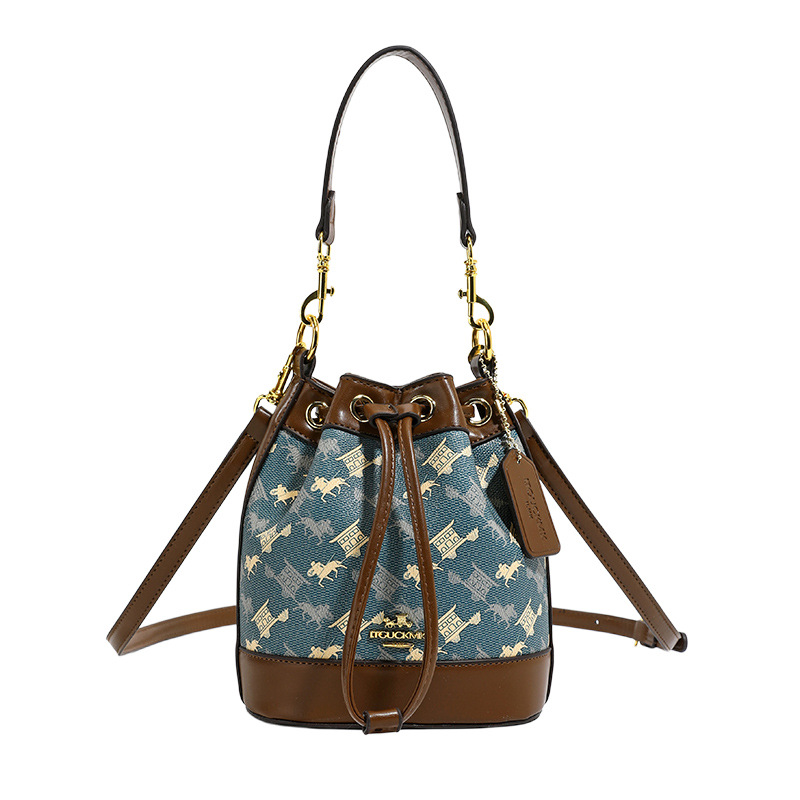 Luxury Designer I TGUCKMK Luxury 2026 New Fashion Printed Designer Bucket Retro Versatile Single Trend Shoulder Bag For Women - view 6