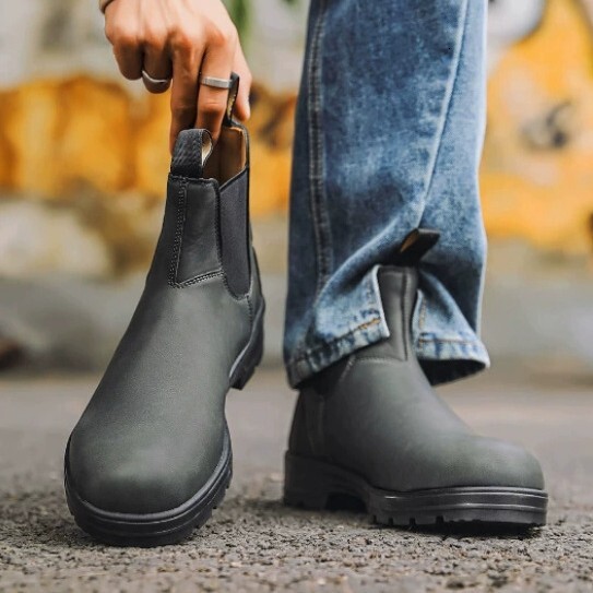 Designer Shoes Men Suede Ankle Boots Side Zipper Block Heel Fashion Outdoor Shoes - view 8