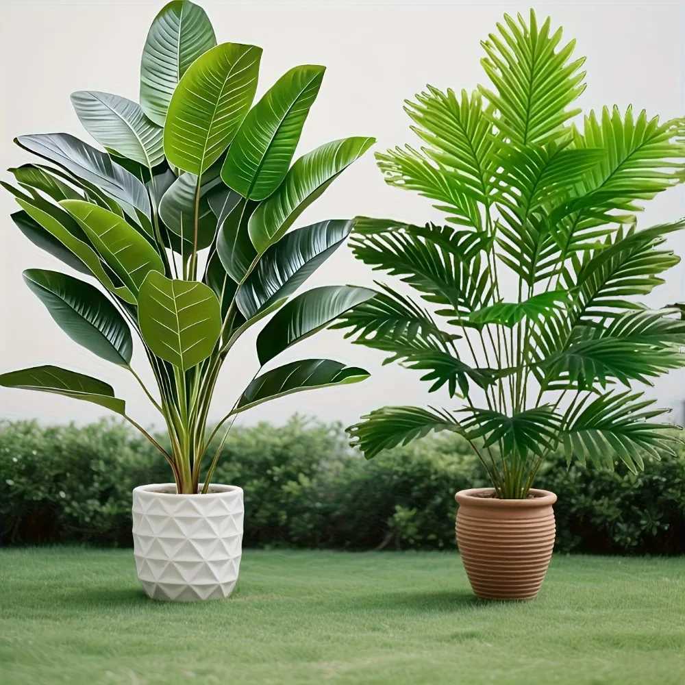 2PC Premium Large Faux Plants Artificial Palm and Banana Tree Set High Quality Realistic Leaves for Home Hotel Decoration Z260801 - view 3
