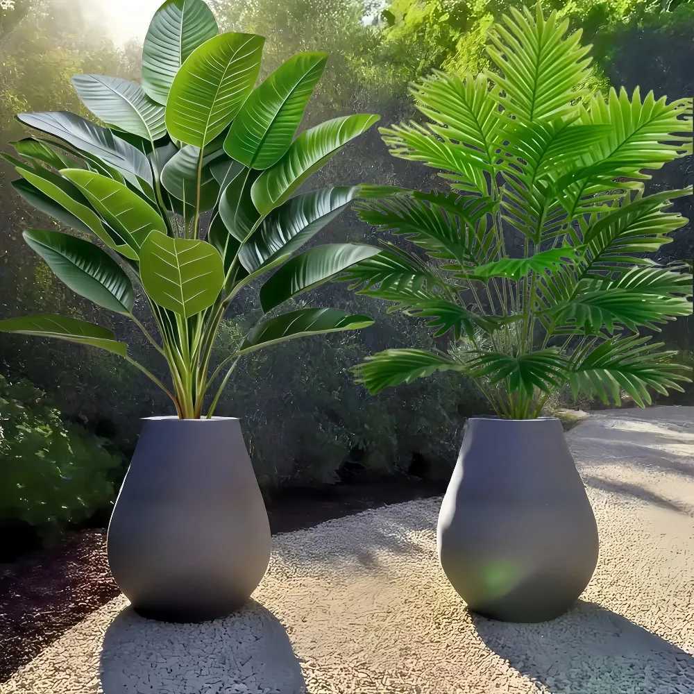 2PC Premium Large Faux Plants Artificial Palm and Banana Tree Set High Quality Realistic Leaves for Home Hotel Decoration Z260801 - view 6