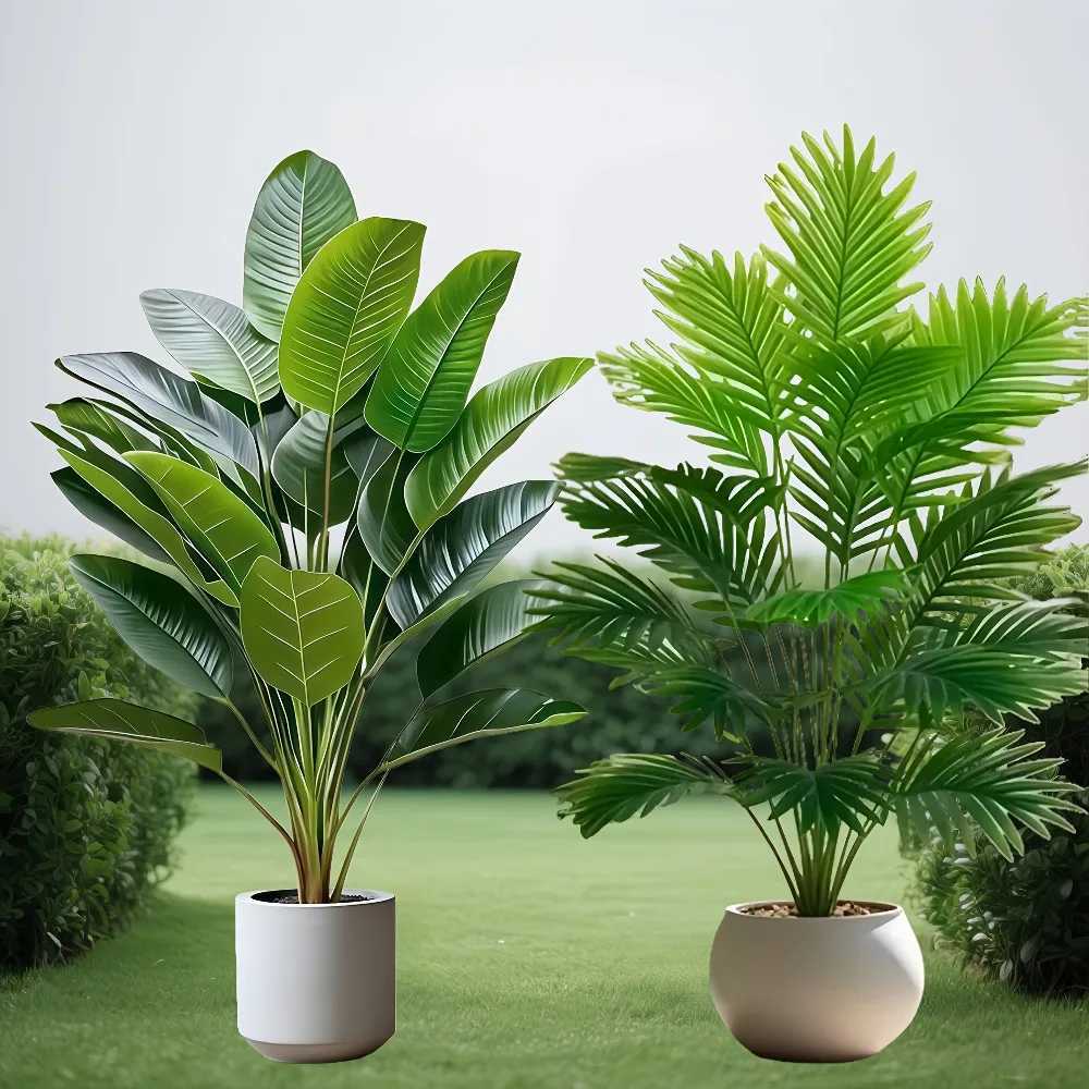 2PC Premium Large Faux Plants Artificial Palm and Banana Tree Set High Quality Realistic Leaves for Home Hotel Decoration Z260801 - view 4