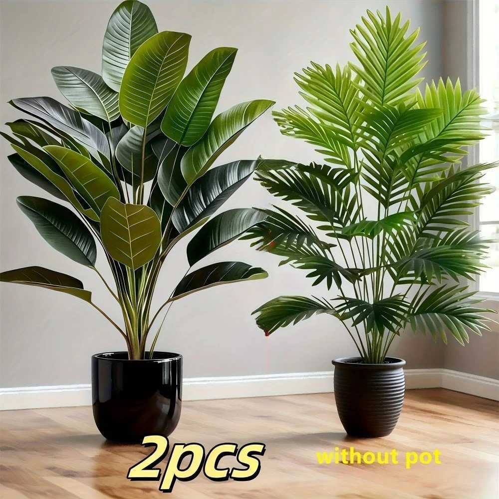 2PC Premium Large Faux Plants Artificial Palm and Banana Tree Set High Quality Realistic Leaves for Home Hotel Decoration Z260801 - view 7