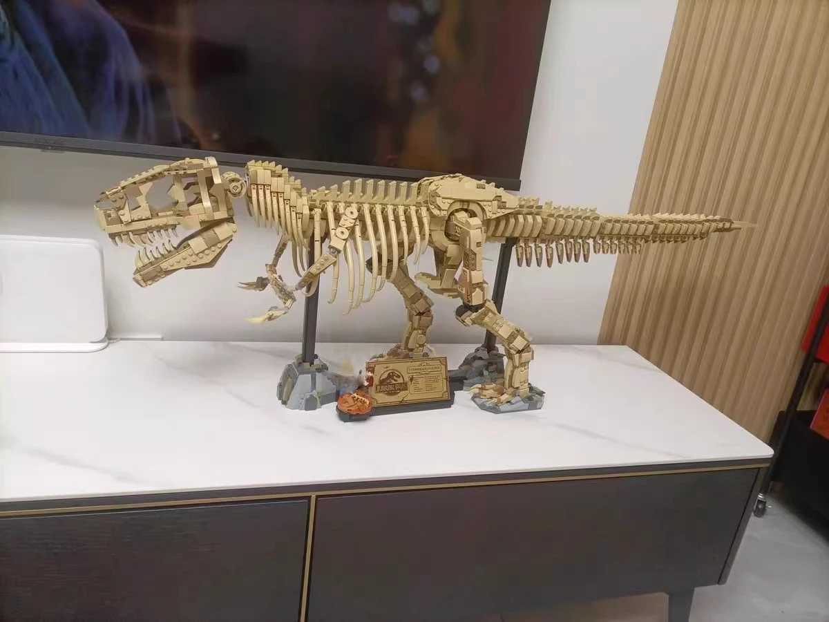Tyrannosaurus Rex Dinosaur Fossil Skeleton Building Blocks Bricks DIY Assembly Puzzle Toy Adults Kids New Gift Collection Model C260803