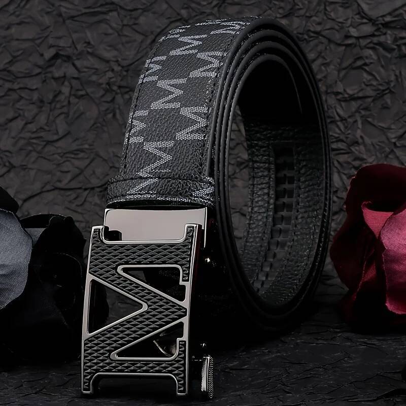 New Fashion M Men's Accessories High-Quality Alloy Automatic Buckle Letter Print Multifunctional Belt - view 5