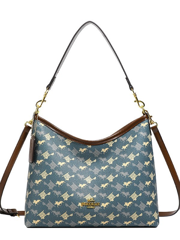 Luxury Designer I TGUCKMK Luxury 2026 Hot Classic Printed Fashion Designer Shoulder Retro Versatile Single Large Capacity White Blue Coffee Tote Bag F - view 8
