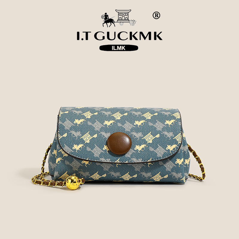 Luxury Designer I TGUCKMK Luxury 2026 New Fashion Classic Printed Designer Flap Retro Versatile Temperament Envelope Bag For Women