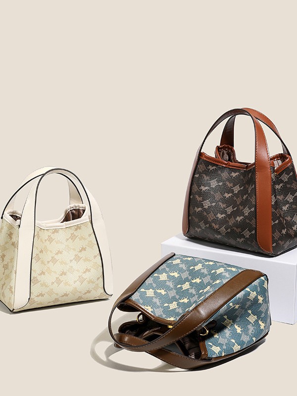 Luxury Designer I TGUCKMK Luxury 2026 New Fashion Printed Designer Bucket Retro Versatile Trend Classic Shoulder Bag For Women - view 6