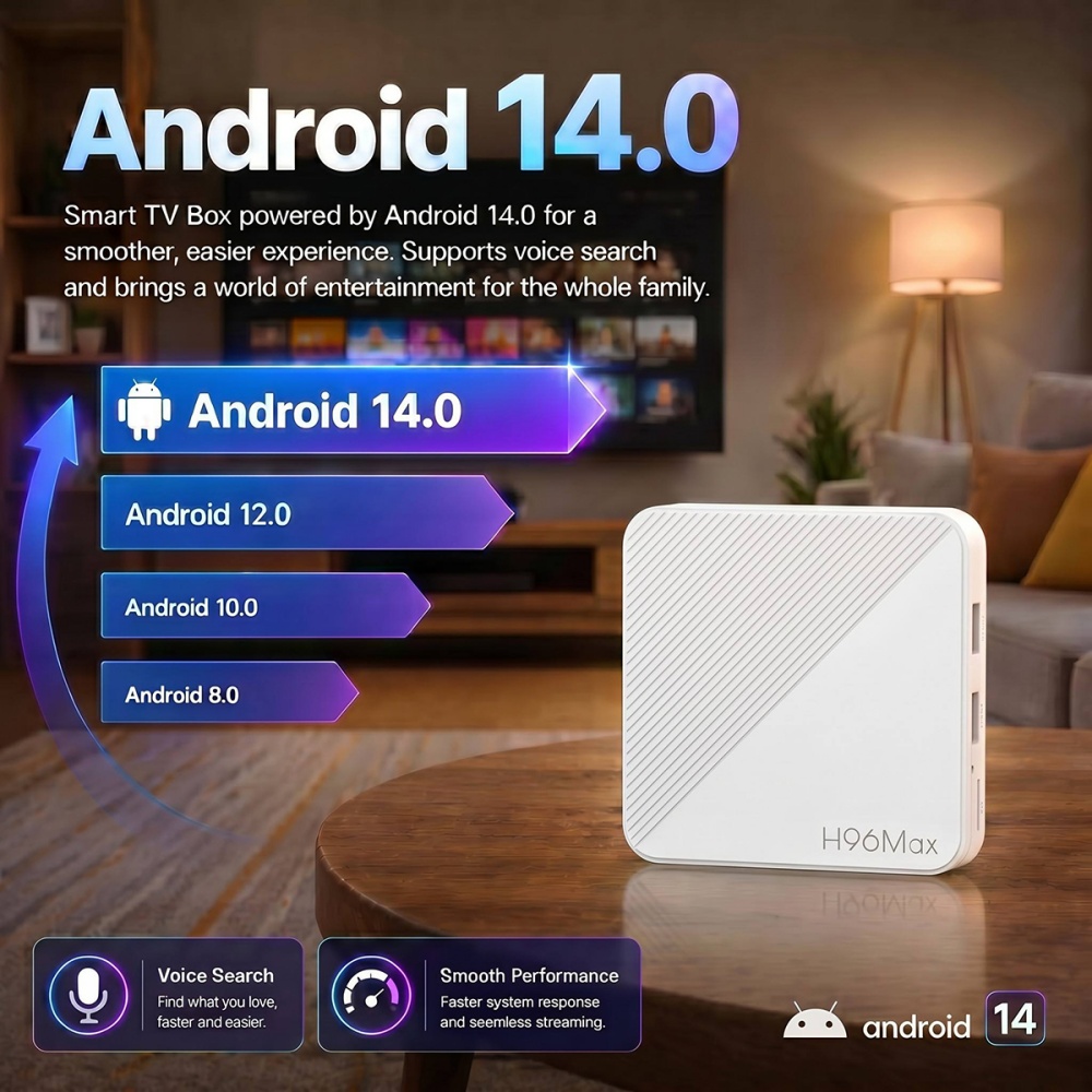 H96Max RK3518B Android 14 TV Box Quad Core WiFi6 BT5.4 BT Voice Set Top Box Rockchip Rk3518 H.265 - view 4